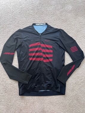 MAAP Men’s Black w/Red Pro Fit Long Sleeve MAAP Cycling Jersey